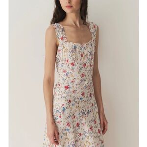 Doen Floral Sleeveless Dress in blanc NEW